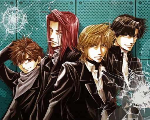 Saiyuki Anime Characters paint by number