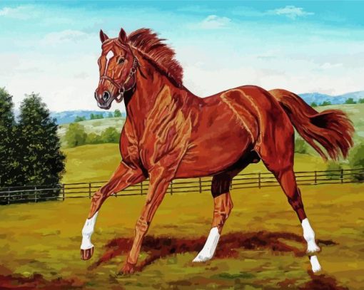 Secretariat Horse Art paint by number