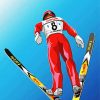Ski Jump Art Illustration paint by number