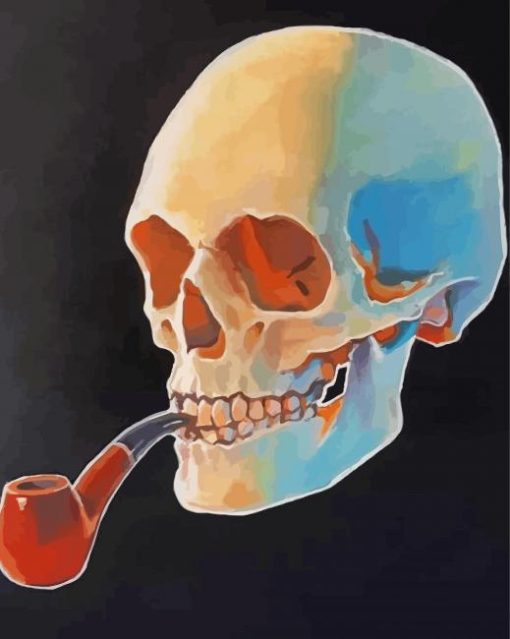 Smoking Skeleton Illustration paint by number