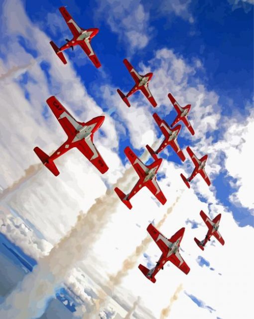 Snowbirds Planes Air Show paint by number