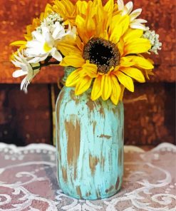 Sunflowers In Jar paint by number