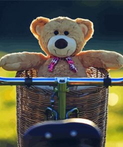 Teddy Bear On Bike paint by number