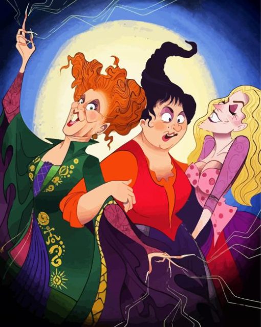 The Creepy Sanderson Sisters paint by number