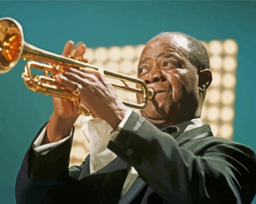 Trumpeter Louis Armstrong paint by number