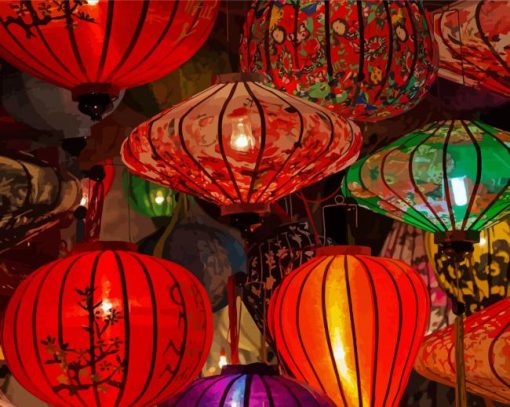 Vietnamese Lanterns paint by number