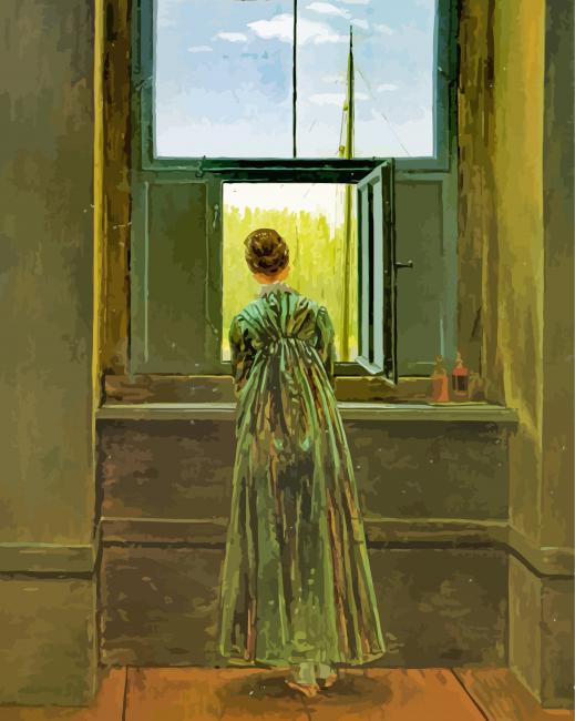 Woman In Window paint by number