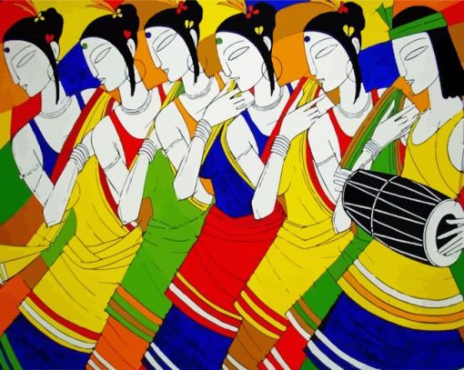 Aesthetic Abstract Indian Women paint by number