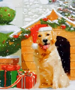 Aesthetic Dog Christmas paint by number