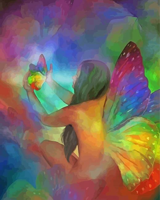 Aesthetic Rainbow Fairy paint by number
