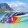 Aesthetic Speed Boat paint by number