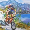 Aesthetic Mountain Bike Art paint by number