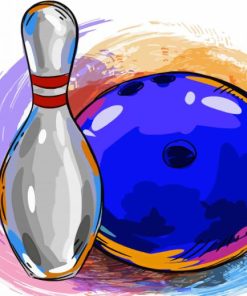 Aesthetic Bowling Art Illustration paint by number
