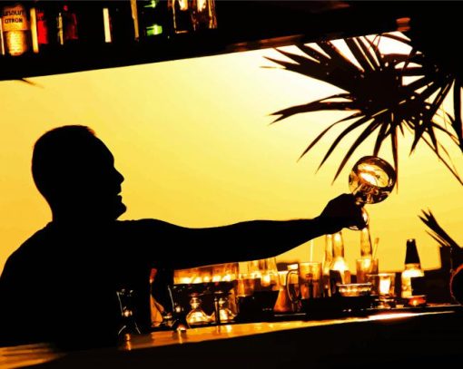 Barman Silhouette paint by number