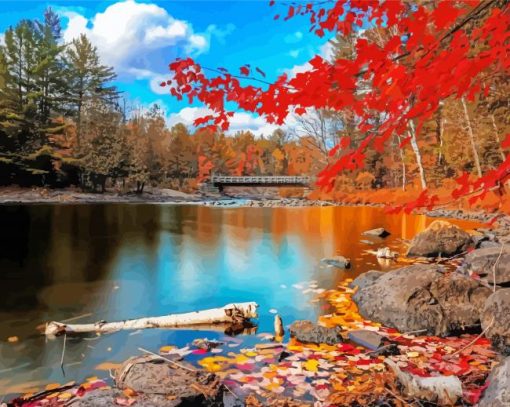 Beautiful Fall Scenery paint by number