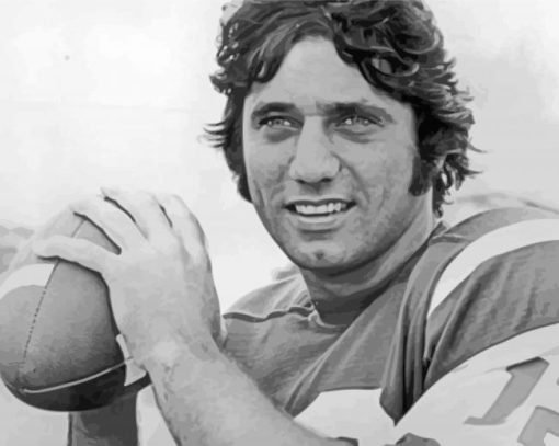 Black And White Joe Namath paint by number