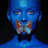 Blue Lady And Butterfly paint by number