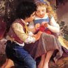 Boy And Girl Crocheting paint by number