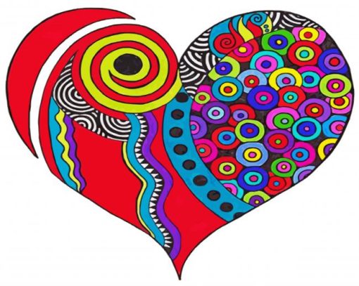 Circle Of Mandala Heart paint by number