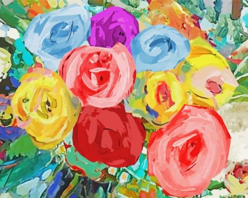 Colorful Contemporaries Flowers paint by number