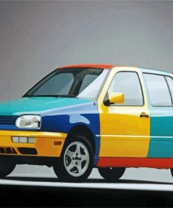 Colorful Vw Golf Car paint by number