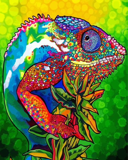 Colorful Psychedelic Lizard paint by number