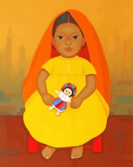 Cute Little Girl By Gustavo Montoya paint by number