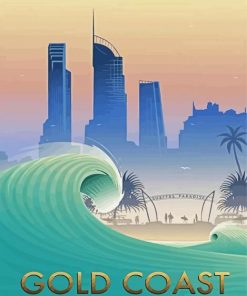 Gold Coast Australia Poster paint by number