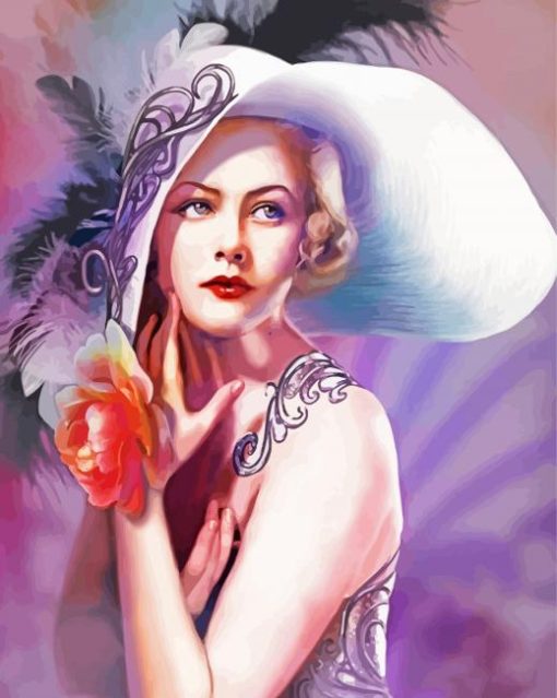 Gorgeous Lady In White Hat paint by number