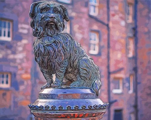 Greyfriars Bobby Statue paint by number