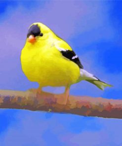 Lonely Yellow Finch paint by number