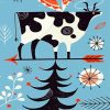 Mid Century Animals Cow paint by number