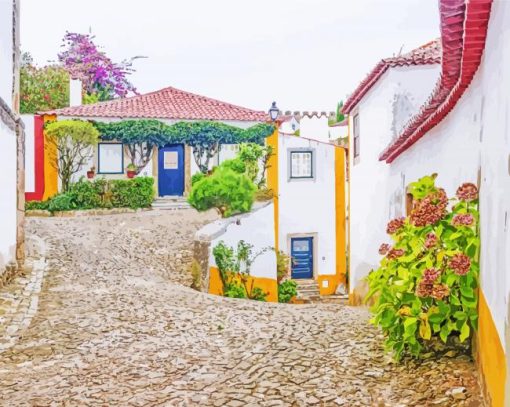 Obidos Houses paint by number