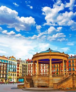 Plaza Del Castillo Pamplona Spain paint by number