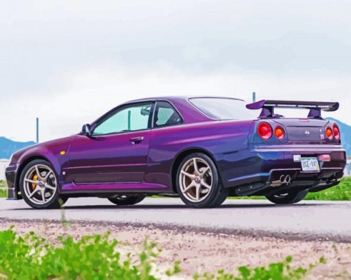 Purple Nissan Skyline Car paint by number