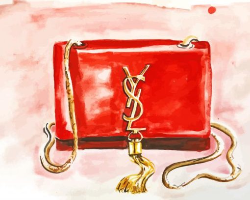 Red Handbag paint by number