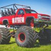 Red Monster Truck paint by number