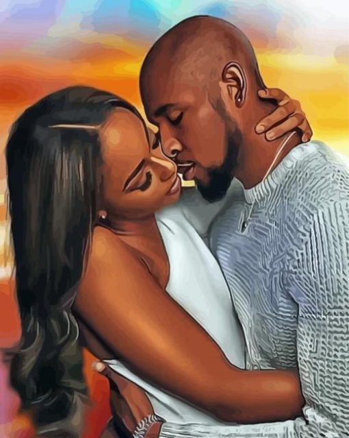 Romantic Black Couples paint by number