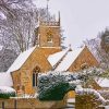 Snowy Village Church paint by number
