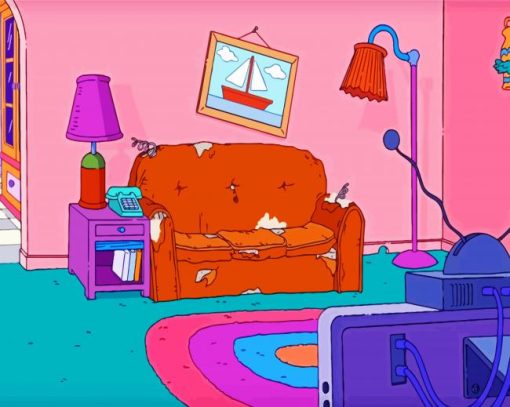 The Simpsons Family Room paint by number