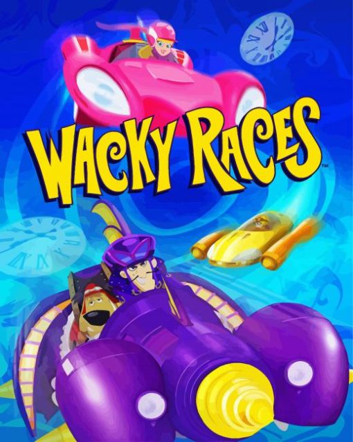 Wacky Races Cartoon Poster paint by number