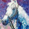 White Impressionist Horse paint by number