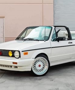 White Vw Cabriolet Car paint by number