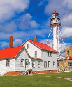 Whitefish Point Lighthouse Michigan paint by number