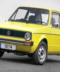 Yellow Vw Golf Car paint by number