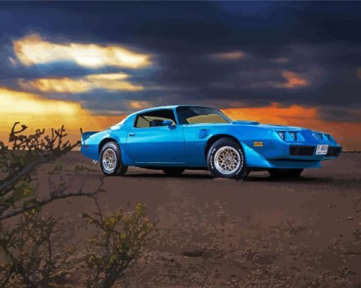 1979 Blue Pontiac Firebird Classic Car paint by number