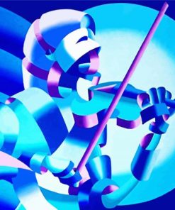 Abstract Blue Violinist paint by number