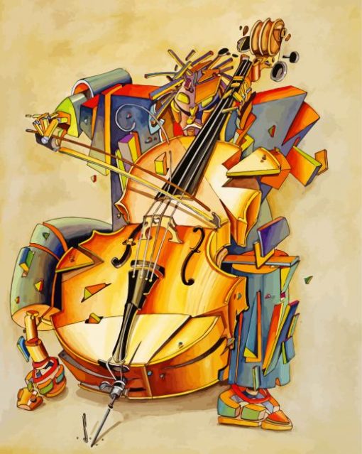 Abstract Violin Player paint by number
