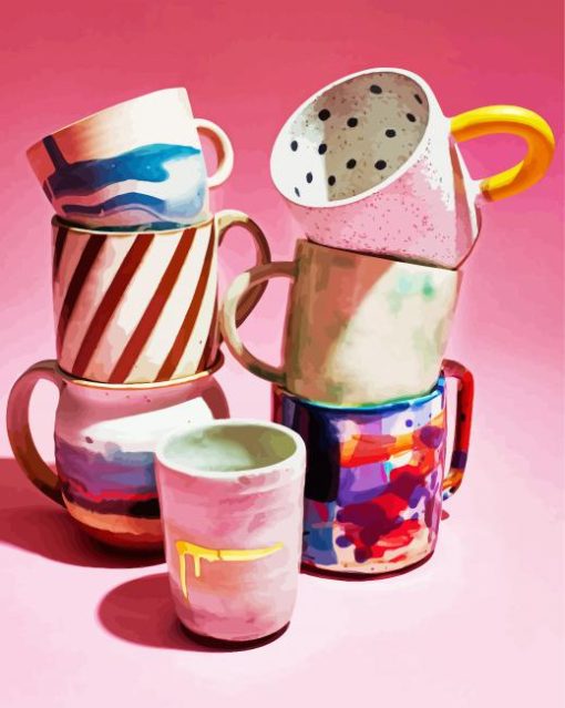 Aesthetic Ceramic Cups paint by number
