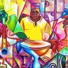African Abstract Musicians paint by number